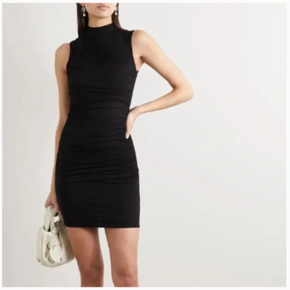 NWT The Line by K Ayme Ribbed Mockneck Dress Black Small - Picture 1 of 9